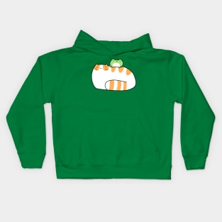 Tabby Cat and Frog Kids Hoodie